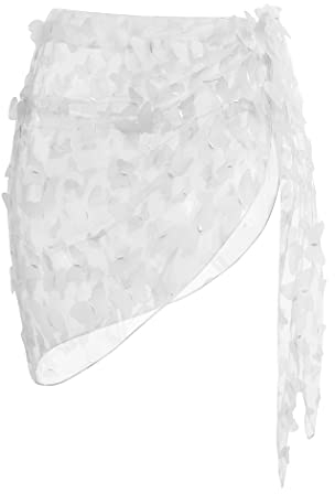 Ekouaer Strand Wrap Sarong Damen Pareo Wickelrock Strandkleid Sexy Bikini Vertuschen Sommer Chiffon Strandtuch