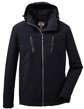 killtec Herren Softshelljacke/Outdoorjacke mit abzippbarer Kapuze KOW 163 MN SFTSHLL JCKT, schwarz, 4XL, 37711-000