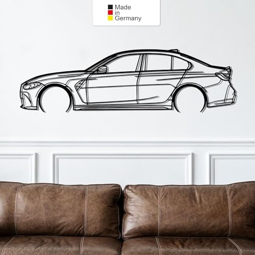for BMW M3 G80 Tableau mural en métal, décoration murale, silhouette de voiture, art mural de voiture en métal (taille : 200 cm (78))