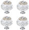 BESTonZON Furniture Knobs Set 4pcs Square Crystal Glass Door Knobs Bronze Cabinet Pull Handles Zinc Alloy for Kitchen Cabinet and Dresser