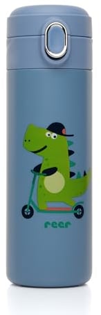 reer Kids Trinkhalmflasche -Trinkbecher für Babys und Kleinkinder - Auslaufsicher - mit verstecktem Strohhalm - Für den Übergang von der Babyflasche zum Becher - Perfektes Babyzubehör - Blau