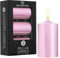 DECO EXPRESS Candele Decorative, Pacco da 3, Durata di Combustione di 30 Ore, Senza Profumo Vari Colori (Oro rosa - Confezione da 3)