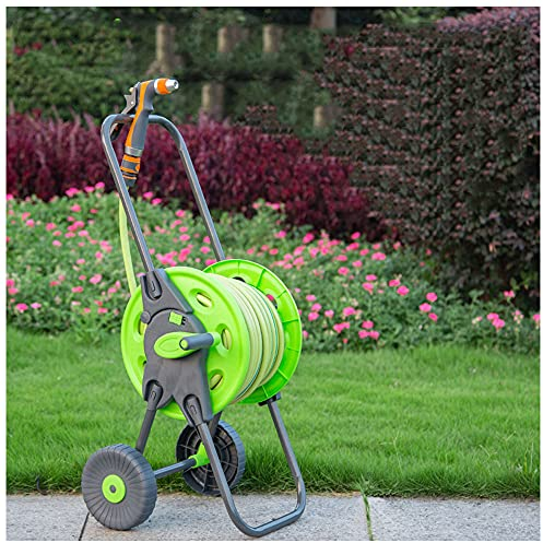 Schlauchwagen für den Garten, Gartenschlauchwagen-Set 20 m/30 m/50 m mit Spritzpistole und automatischem Aufroll-Führungssystem, 98 Fuß Schlauchwagen-Schlauch