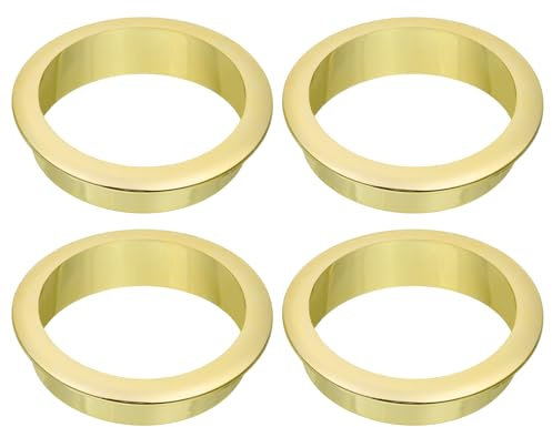 sourcing map 4 Pcs 2.36 inch (60mm) Nylon Desk Grommets, Plastic Cable Hole Cover, Wire Cord Cable Organizer for Computer Desk Cabinet, Gold