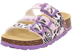 Superfit Mädchen Fussbettpantoffel 1800113 Hausschuh, Weiß Mehrfarbig 1110, 39 EU