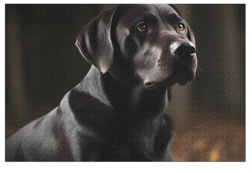 Jigsaw Puzzle for Adults Black Labrador Wooden Puzzle Challenging Puzzles Funny Family Puzzle Collage Puzzles 1000 Piece Puzzle Game for Puzzle Lovers 30.7 X 20.8