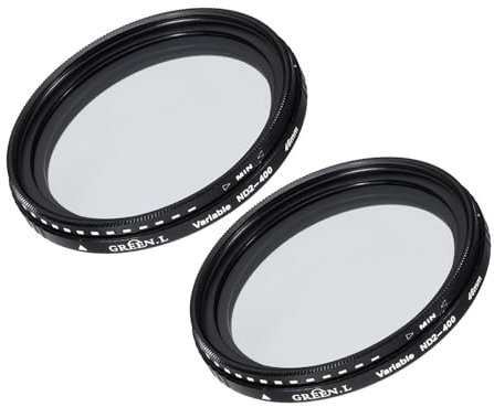 QUARKZMAN ND2-400 Objektivfilter Variabler Neutraldichtefilter 46mm Kreisförmiger ND-Filter Graufilter für Kamerafotografie Objektiv 2 Stück