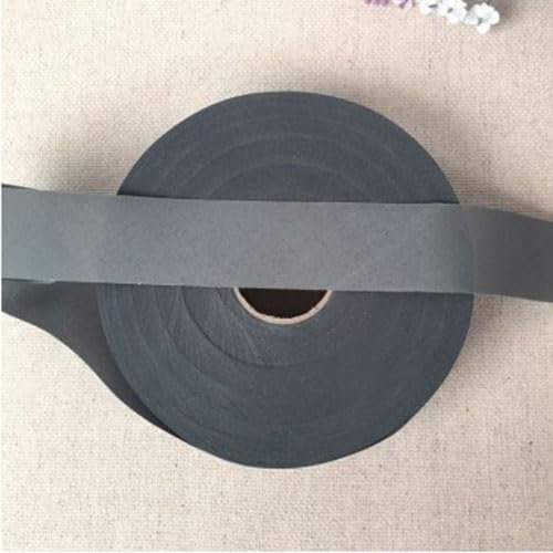 Ungefalzt Schrägband Baumwolle Polyester Gemisch 40mm zum nähen (Grau, 10 Metre)