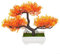 SMZhomeone Künstliche Topfpflanze, Bonsai, Topfpflanze, Kunststoff, Kiefernbaum, Bonsai, Grün/Orange/Lila, schöne Heimdekoration (Orange)