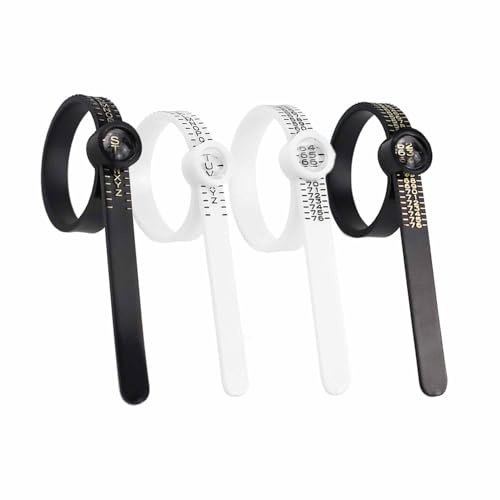 ZEACCT 4 Pezzi Misuratore per Anelli, Cintura per Misurare Le Dimensioni delle Dita, Misuratore per Anelli con Lente d'Ingrandimento, Misurazione del Diametro degli Anelli, per Misurare Gli Anelli