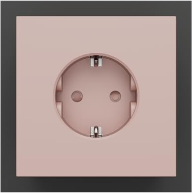 Avolt Square 2 Multi Prise Murale USB-C – Multiprise Design Scandinave avec 3 Prises et 2 Ports USB-C (30W) – Bloc Prise Électrique Élégant pour Maison, Bureau et Espaces Publics (Rose)