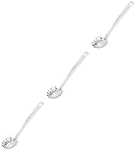 Cabilock 3 Pièces nouilles Cuillère à pâtes Écumoire à spaghetti Cuillère à spaghetti de qualité Louche à spaghetti serveur à spaghetti serveur de pâtes de cuisine Acier inoxydable Silver