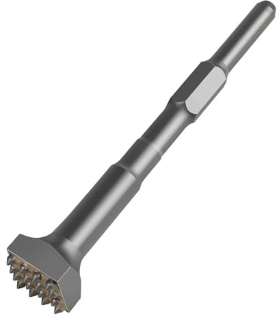 CPROSP Bujarda SDS Hex con 16 Dientes, SDS-Plus Broca de Cincel Picar Piedra, Cincel para Abujardar, Broca Cincel para Losas/Puentes/Muros/Hormigón