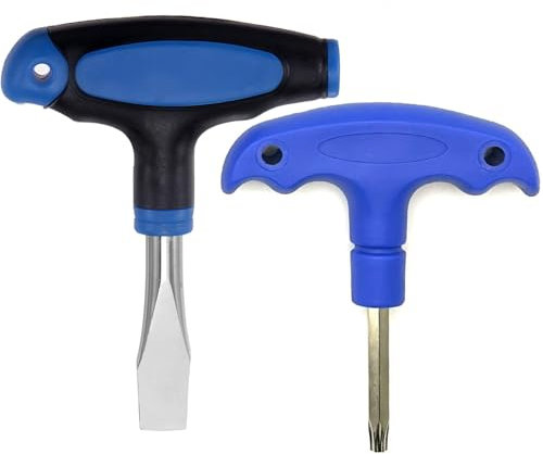 T Handle 12mm Flat Head Screwdriver, and Torx Screwdriver T-Shaped Handle, Ergonomic Handle Flat Head Slotted Screwdriver, for Slotted Screws On Quick Release Plates or Camera Tripod Monopods