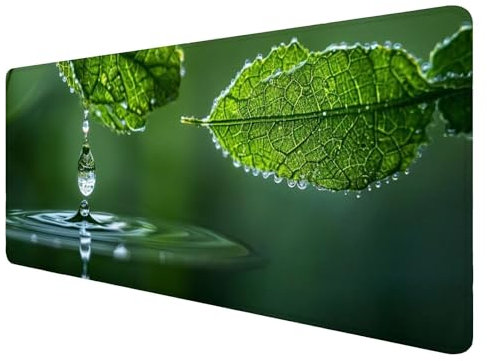 Grüne Blätter Mouse Mat Gaming Mouse Mat XXL 700x300x3mm Multifunctional Mousepad Grün Schreibtischunterlage groß,Non-Slip Rubber Base,Extended Desk Protection,for PC Unterlage Schreibtisch J734