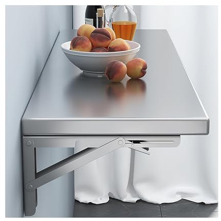 Wandtisch aus Edelstahl 304, moderne Wäschefaltstation, schwebender Klapptisch für die Arbeitsplatte, für Küche, Waschküche, Garage, Schlafzimmer, Badezimmer, Bar oder Restaurant(100*40cm/39.4*15.7in)