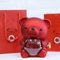 NLIGHTING Scatola per Anello da Regalo a Forma di Orso Rosso con Rosa Girevole e Busta Rossa, Orsacchiotto Portagioie Anelli e Pendente, Idea Regalo Festa della Mamma