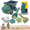 Csafyrt Strandspielzeug 7pcs, Dinosauriersandspielzeug umfasst Muldenwagen, Wässerung, Schaufel, Rechen und Sandformen, sicheres Plastik -Sandbox -Spielzeug für Kinderkinder Mädchen Jungen
