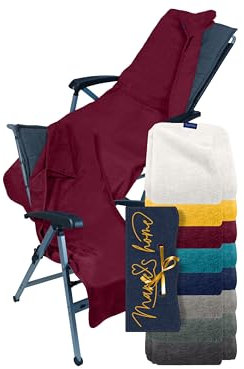 Marie´s Home Frottee - Schonbezug für Gartenstuhl und Gartenliege Gartenliegenauflagen 70x200 für Campingstuhl Campingliege Klappstühle Saunaliege Strandliegen Poolliegen, 70 x 200 cm, Bordeaux