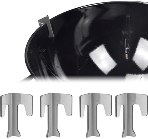 YUNYU 4 Stück Universal Feuerplatte Abstandshalter - Edelstahl Wärme Diffusor für BBQ Grill, Gas & Holzkohlebrenner, kompatibel mit den meisten Kugelgrills (Grillzubehör Set)