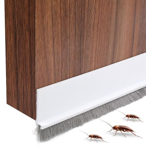 100 Cm Paraspifferi Sottoporta Insonorizzante Guarnizione a Spazzola per Porte Con Spazzola Autoadesiva Sottoporta Antispiffero Adatto da Garage Porte da Camera da Letto ecc