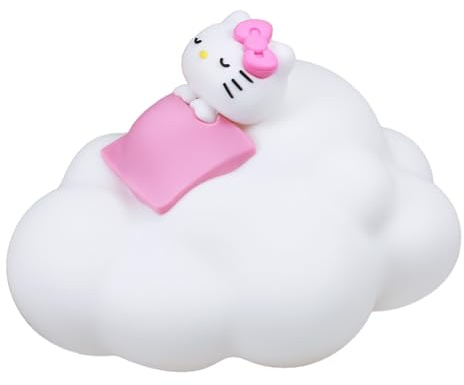 Hello Kitty Wolken-Nachttischlampe, USB-C, Lizenzware | Touch-Lampe mit 3 Helligkeitsstufen, weicher Vinyl-Body, kabellos, wiederaufladbar, by Blue Sky Studios