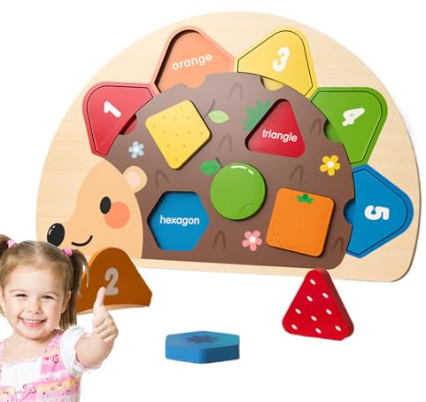 Pzuryhg Farbensortierspielzeug,Holz Steckspiel Igel Baby Lernspielzeug | Lernspielzeug Für Mädchen Kinder Eltern Kindergarten Vorschule Zuhause Schule Familienspiele