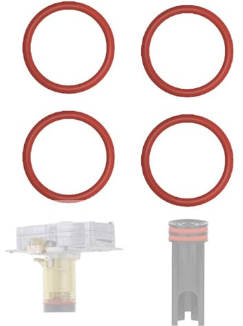 Set of 4 O-Ring Gaskets Compatible with Delonghi Magnifica S, Dinamica, EAM, ECAM, ESAM Machines - For Coffee Group, Pressure and Heating Block