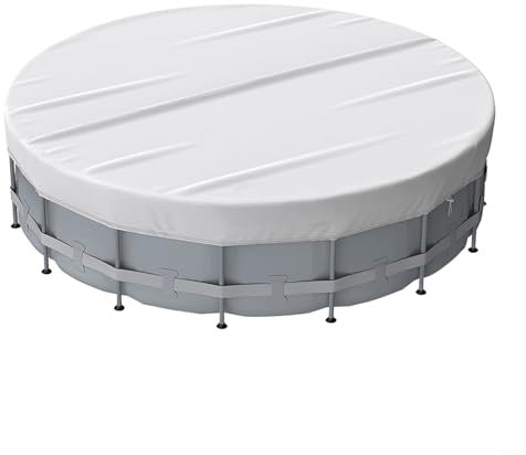 Copertura rotonda per piscine gonfiabili, funzione di riscaldamento solare, design facile da rimuovere (argento 4,5 m)