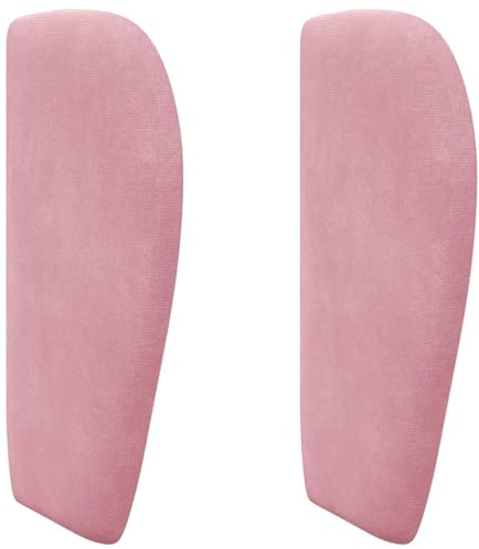 vidaXL Kopfteil Ohr Rosa 40 x 23 x 6 cm Samt, Elegantes Schlafzimmer-Design, luxuriöse Samt-Headboard, weiche Schaumkissen, pinkfarbene Bett-Details