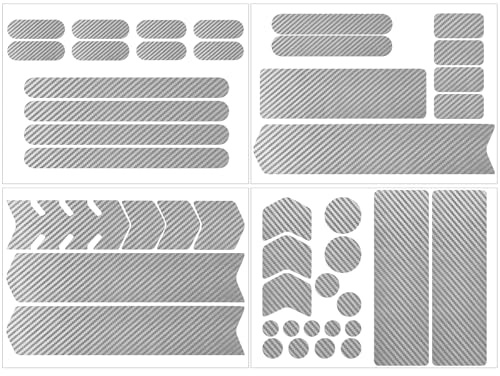 Lechengjia 44 Stickers Bicycle Chainstay Protector, Bike Frame Protection Tape Sticker, Sticking Anti-rub And Scratch Paint Protection Film, Front Fork Bikes Decal Sticker for Mountain (Silver)