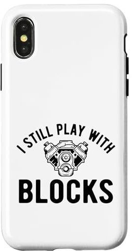 Hülle für iPhone X/XS Ich Spiele Immer noch mit Blocks V8 Engine Mechanic Car