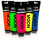 Moon Glow Grande Peinture fluo UV visage & corps. 75 ml - Assortiment de 5 couleurs avec applicateur éponge