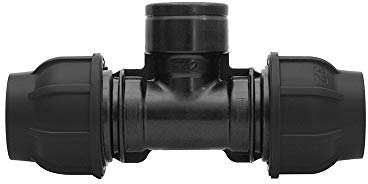 Gebo Plast T-Stück mit Innengewinde PE Klemmfitting Abzweig Klemmverbinder IG (32 x 1 x 32 mm)