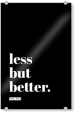 artboxONE Acrylglasbild 60x40 cm Typografie Less but Better (Black) - Bild Design minimal minimalistisch