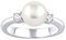 SILVEGO Damen Ring aus 925 Sterling Silber mit weißer Perle und Zirkonia