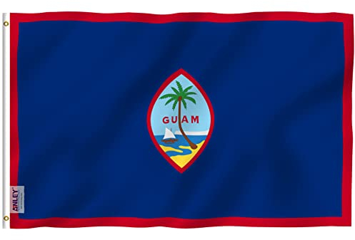 Anley Fly Breeze 3x5 Fuß Guam Flagge - Lebendige Farbe und UV-Lichtechtheit - Leinwandkopf und doppelt genäht - Guamanian Flags Polyester mit Messingösen 3 X 5 Ft