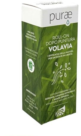 PURAE VOLAVIA ROLLER DOPOPUNTURA BIOLOGICO CON OLI ESSENZIALI PURI 15 ML NASOTERAPIA Lenitivo per punture di