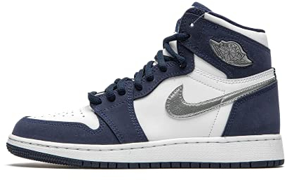 Jordan Air 1 Retro High Co.Jp Gs Midnight Navy Youth 575441 141 - Taglia, Bianco/Rosa Schiuma/Gym Red, 19.5 EU