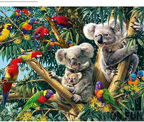 5D Diamond Painting Bilder, DIY 5D Diamant Painting Bilder für Erwachsene Kinder, Diamond Painting Set Full 5D Diamant Malerei Koala Art Craft für Home Wall Décor 40X30cm