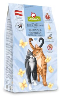 GranataPet DeliCATessen Seefisch & Garnelen, 1,8kg | Alleinfuttermittel, Getreidefrei, Ohne Zuckerzusatz, Taurin, Lachsöl & Grünlippmuschel, Made in Austria