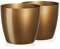 Tymar Blumentopf, 2er-Pack, Runde Form, Übertopf (Gold, ø 12 cm)