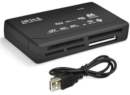 JORCEDI Mini 26-in-1 USB 2.0 High Speed Memory Card Reader for CF xD SD MS Duo SDHC Black Stable Connectivity