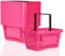 10x Einkaufskorb 22l mit 1 Tragebügel Kunststoffkorb Körbe stapelbar | Tragekorb stabil | Plastikkorb lebensmittelgeeignet | Shopping-Basket | Handkorb bis zu 30kg belastbar (Pink)