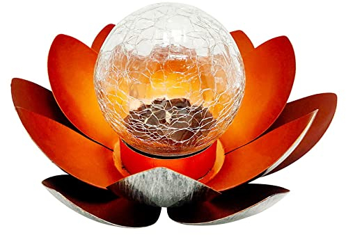 Lotusblume Solar LED Gartenlicht mit einer warmweißen LED, Solarpanel und Akku