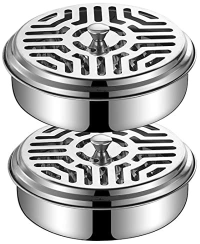 2 soportes portátiles para bobinas de mosquitos, caja de incienso para mosquitos, soporte de sándalo con asa, quemador de incienso ignífugo para casa, oficina, camping