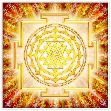 Sri Yantra – Artwork Licht Poster von Dirk Czarnota 40 x 40 cm Wandbilder Wanddeko