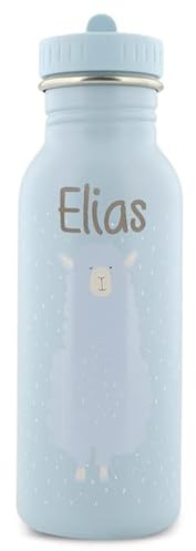 Personalisierte Trinkflasche aus Edelstahl von Trixie Baby Gravur des Namens (500 ml, Alpaca)