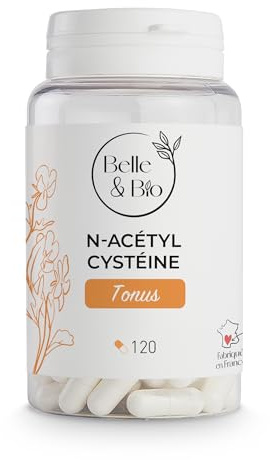 TONUS & SOUTIEN DE L’ORGANISME – N-Acétyl Cystéine – 120 Gélules – Complément Alimentaire BELLE&BIO – Fabriqué en France