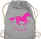 Turnbeutel Rucksack - Pferd - Pferde Geschenk Mädchen - Unisize - Hellgrau - kindergarten pferderucksäcke pferden horse beutel schule pferderucksack pferdemotiv sportbeutel maedchen